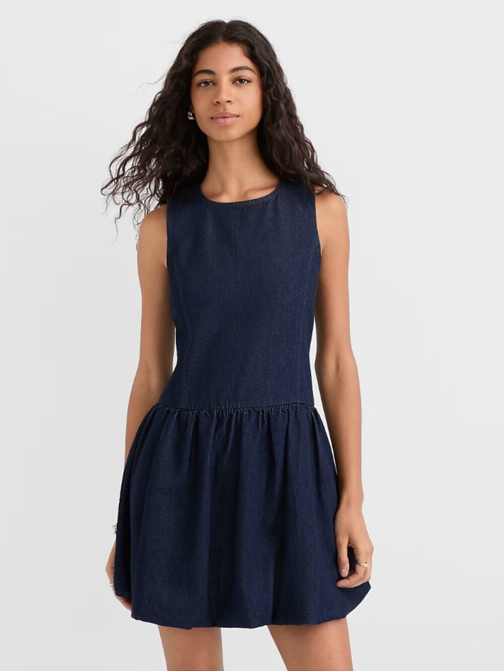 LOFT Denim Bubble Mini Dress in Dark Wash sz 10